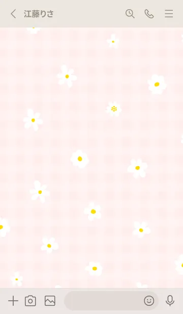 [LINE着せ替え] かわいい白い小花柄8の画像2