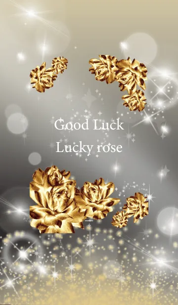 [LINE着せ替え] 黒 : 金運上昇！ゴールドローズの画像1