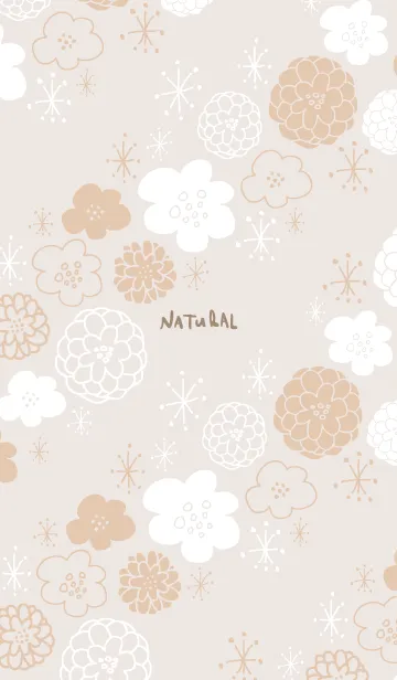 [LINE着せ替え] 白とベージュのお花 キラキラ9の画像1