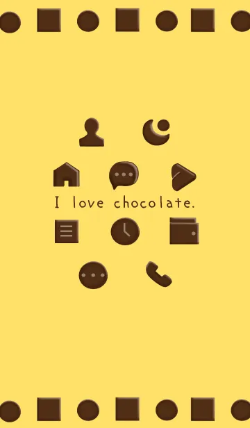 [LINE着せ替え] I love chocolate./イエローの画像1