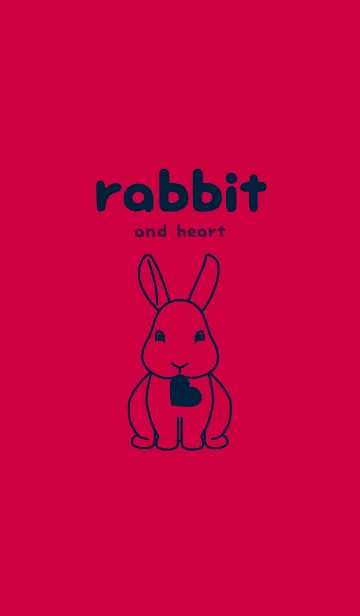 [LINE着せ替え] ウサギとハート (ペッパーレッド)の画像1