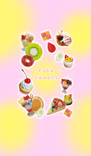 [LINE着せ替え] Fake sweets★pink&yellow（修正版）の画像1