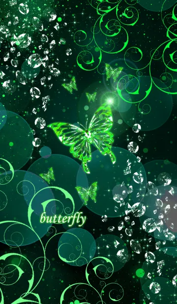 [LINE着せ替え] butterfly [Green.]の画像1