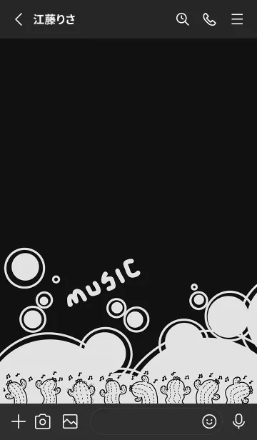 [LINE着せ替え] Twisted Cactus J-Black (bw2)の画像2