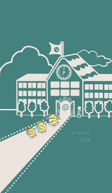 [LINE着せ替え] Yellow Duck School fun-green (Be1)の画像1