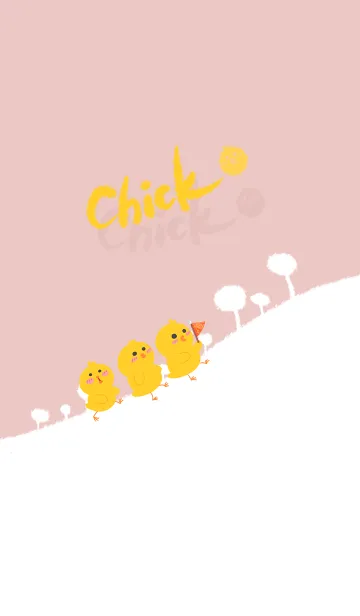 [LINE着せ替え] Chick-gray red (Re2)の画像1