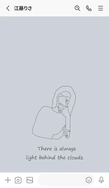 [LINE着せ替え] selfie girl /blue grayの画像2