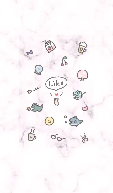 [LINE着せ替え] 「Like」桜と大理石✿ピンクパープル11_1の画像1