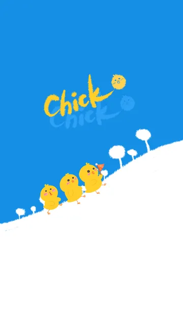 [LINE着せ替え] Chick-bright color blue (bw4)の画像1