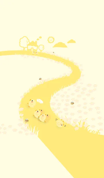 [LINE着せ替え] quack...keep up！ J-lightGray yellow(Br5)の画像1