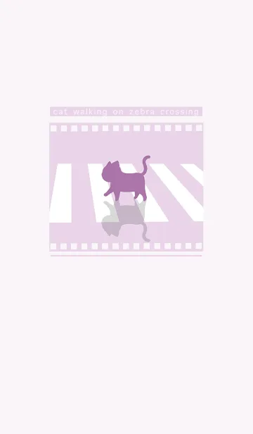 [LINE着せ替え] cat zebra crossing J-magenta (Pur3)の画像1