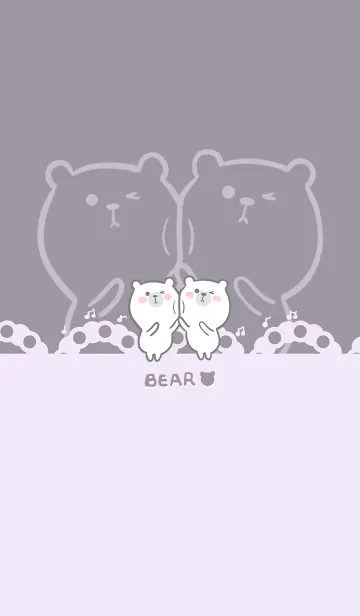 [LINE着せ替え] Dancing bear-gray purple (Pu2)の画像1