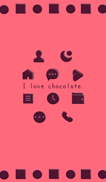 [LINE着せ替え] I love chocolate./レッドの画像1