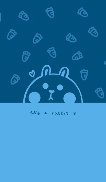 [LINE着せ替え] Bunny and carrot J-dark blue (Bl5)の画像1