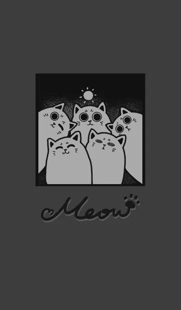 [LINE着せ替え] Meow J (monochrome) - gray (bw2)の画像1