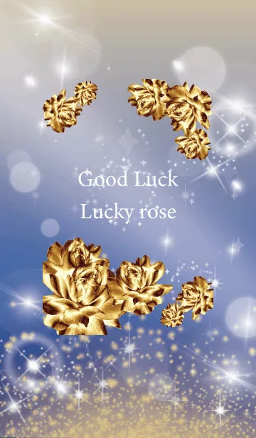 [LINE着せ替え] 青 : 金運上昇！ゴールドローズの画像1