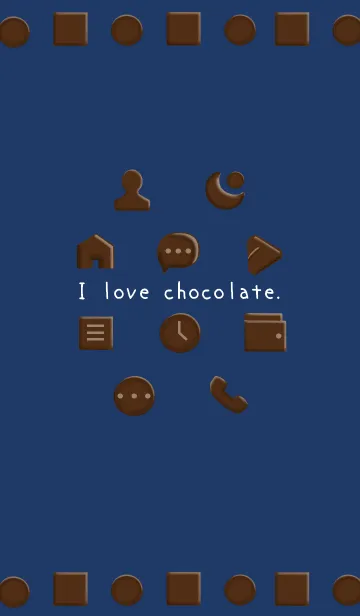 [LINE着せ替え] I love chocolate./ネイビーブルーの画像1
