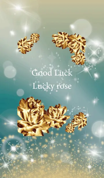 [LINE着せ替え] 青緑 : 金運上昇！ゴールドローズの画像1