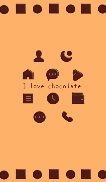 [LINE着せ替え] I love chocolate./オレンジの画像1
