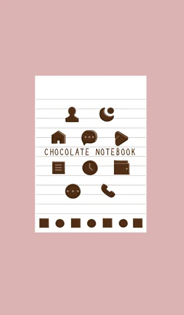 [LINE着せ替え] チョコレートノート/くすみピンクの画像1