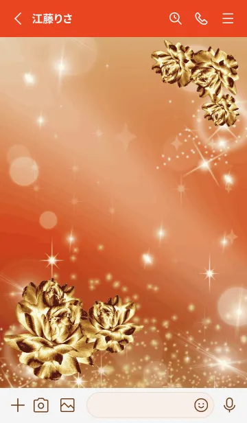 [LINE着せ替え] 赤 : 金運上昇！ゴールドローズの画像2