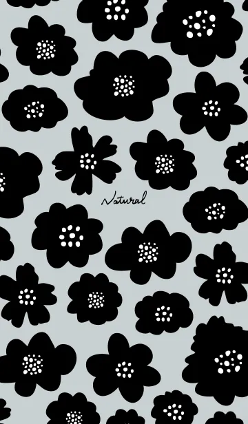 [LINE着せ替え] 花ブラック8の画像1