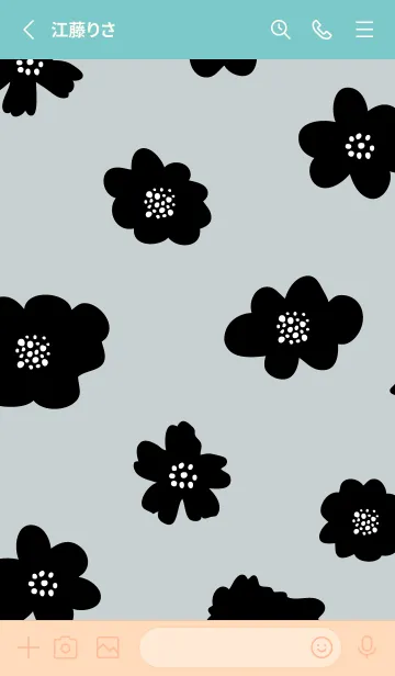 [LINE着せ替え] 花ブラック8の画像2