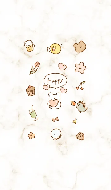 [LINE着せ替え] 愛を届けるクマ♥ベージュ05_1の画像1