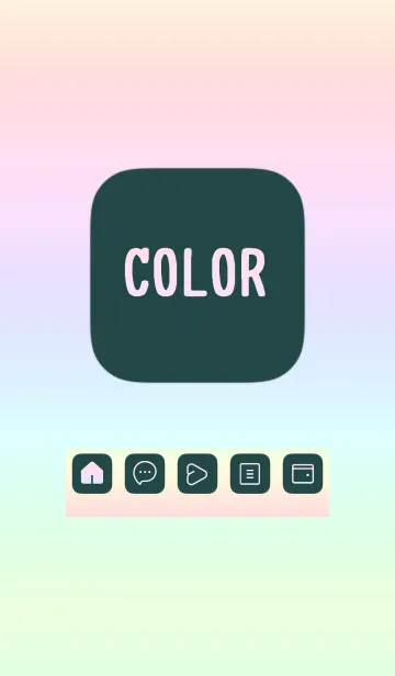 [LINE着せ替え] green color rainbow B10の画像1