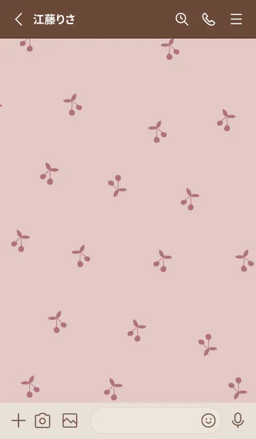 [LINE着せ替え] cherry pattern (burgundy)の画像2