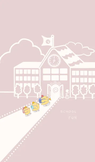 [LINE着せ替え] Yellow Duck School fun-gray red (Be1)の画像1