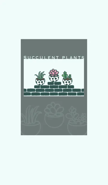 [LINE着せ替え] Succulents J-Grey Indigo (Gr8)の画像1