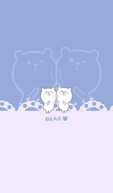 [LINE着せ替え] Dancing Bear-Blue (Pu2)の画像1