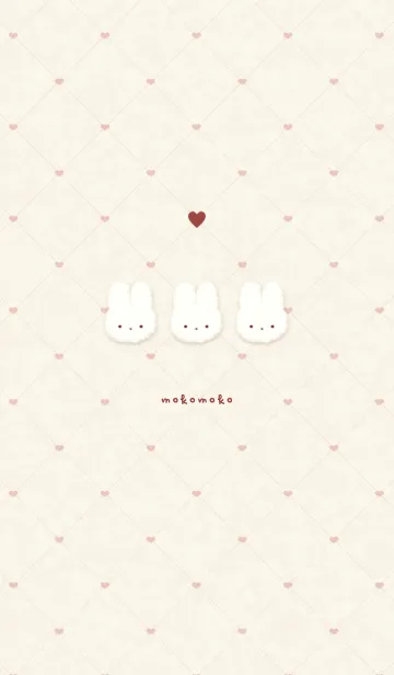 [LINE着せ替え] ふわもこ うさぎ Tile1 - Ivory Yellowの画像1