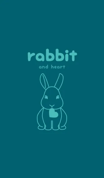 [LINE着せ替え] ウサギとハート (ブルーカナール)の画像1