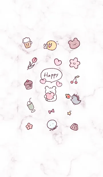 [LINE着せ替え] 愛を届けるクマ♥バイオレット04_1の画像1