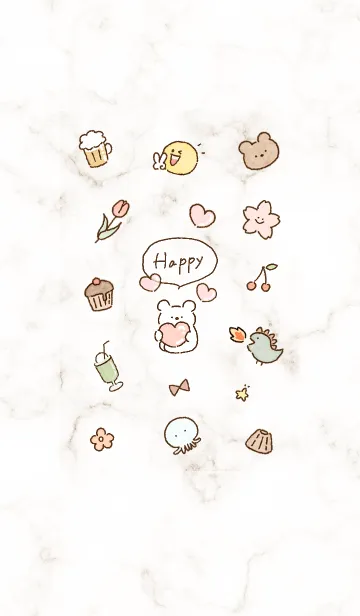 [LINE着せ替え] 愛を届けるクマ♥ブラウン03_1の画像1