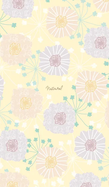 [LINE着せ替え] 北欧風 ベージュ お花17の画像1