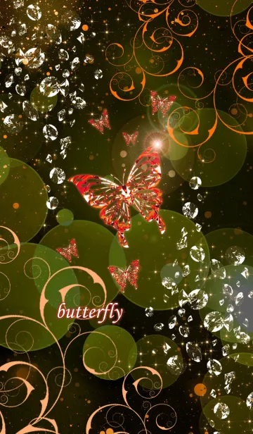 [LINE着せ替え] butterfly [red.]の画像1