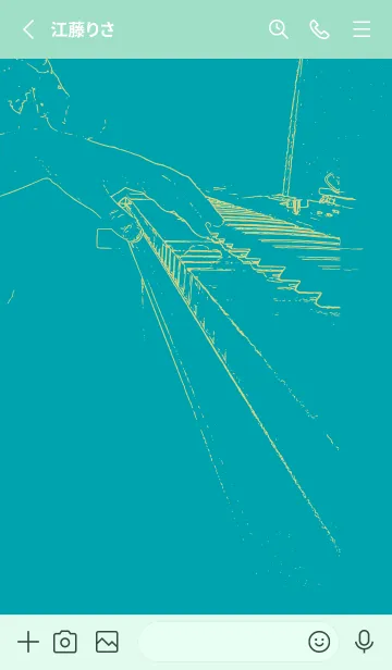 [LINE着せ替え] ピアノ パフォーマンス 浅葱色の画像2