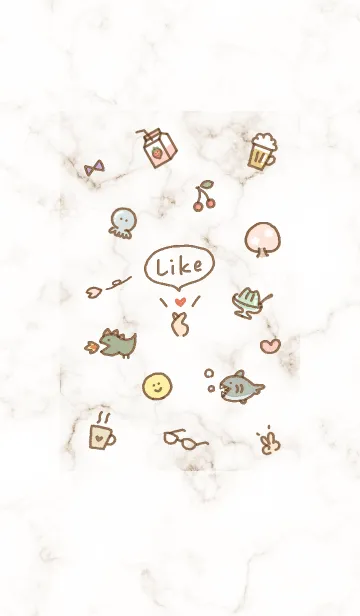 [LINE着せ替え] 「Like」桜と大理石✿ブラウン03_1の画像1