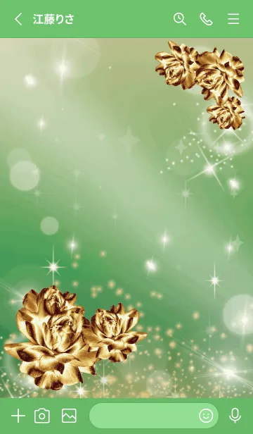 [LINE着せ替え] 金運上昇！ゴールドローズの画像2