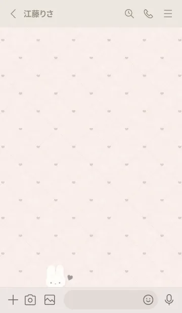 [LINE着せ替え] ふわもこ うさぎ Tile1 - ピンクベージュ 2の画像2