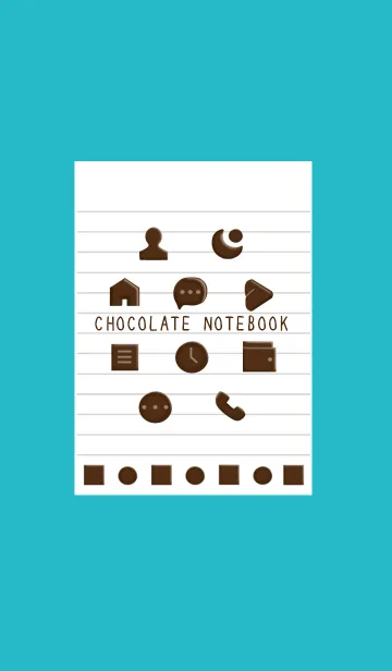[LINE着せ替え] チョコレートノート/ターコイズブルーの画像1