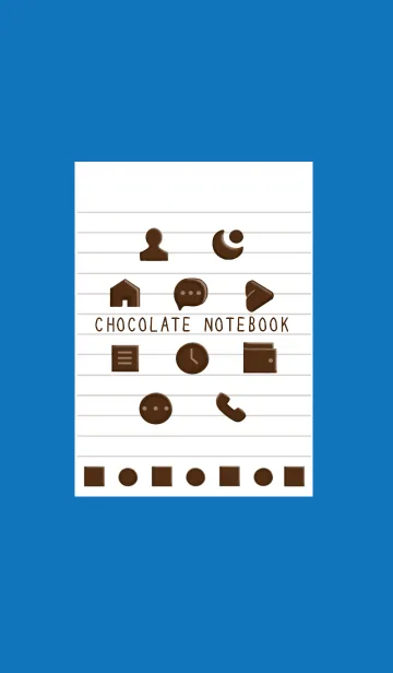 [LINE着せ替え] チョコレートノート/ブルー/ホワイトの画像1