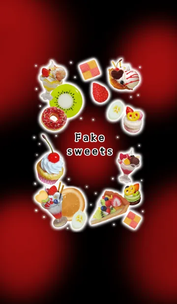 [LINE着せ替え] Fake sweets★black&red（修正版）の画像1