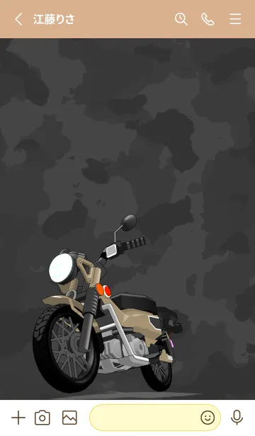 [LINE着せ替え] 茶色いミニバイク（カートゥーン）の画像2