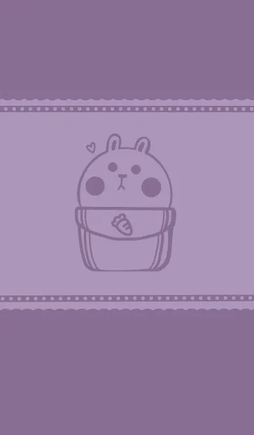 [LINE着せ替え] Pocket cute rabbit J-gray purple (bw01)の画像1