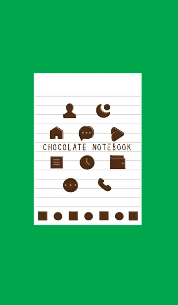[LINE着せ替え] チョコレートノートの着せかえ/グリーンの画像1