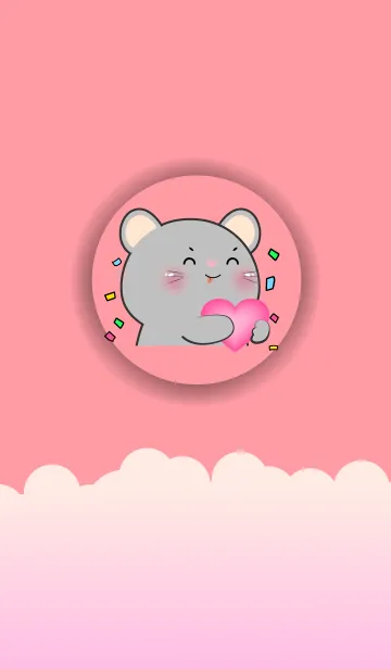 [LINE着せ替え] Simple Mouse Love Pink Color (JP)の画像1